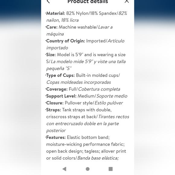 Sofia Active by Sofia Vergara Medium Impact Longline Sports Bra Size Medium NWT - Picture 8 of 12